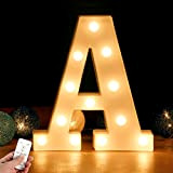 Luci a LED a forma di lettera dell'alfabeto con telecomando wireless per il timer, intensità regolabile, decorazione per compleanni, feste, ...