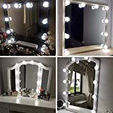 Luci Da Specchio, Kit Luci per Specchio Stile Hollywood per Trucco 10 Lampadine LED Dimmerabili Lampada da Specchio Cosmetico Lampada ...