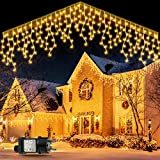 Luci di Natale da Esterno, GYLEFY 10M Luci Natale Esterno Cascata 400 LED Tenda Luminosa Esterno Impermeabili Collegabile Luci Natalizi ...