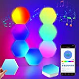 Luci Esagonali Funziona con Alexa Google Assistant,WiFi Smart Pannelli LED Parete RGB Lampada Gaming Controllo Vocale e App,Sincronizza Musica Geometriche ...