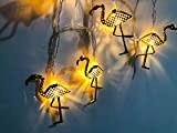 Luci Geometriche in Metallo, 1.6M 10 LEDs Flamingo Geometric String Lights Batteria da Interno per la Festa di Natale