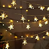 Luci LED a Batteria Luci Stringhe Catena Luminosa Forma di Stella da 10m80 LED Corde lampeggiante Feste Natale Natalizie Decorative ...