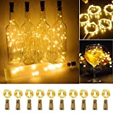 Luci Led Bottiglia,10 pezzi 2m 20 LED Tappi Led per Bottiglie per esterni, feste, Natale, decorazione di nozze, Matrimonio, DIY, ...