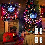 Luci Natale Esterno, BrizLabs 2 Pezzi 120 LED Luci Fuochi d'Artificio Batterie Filo di Rame Catena Luminosa Impermeabile 8 Modalità ...