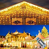 Luci Natale Esterno Cascata, 400 LED 10.8M Tenda Luminosa con 8 Modalità, IP44 LED Catena Luminosa Esterno Natale con Telecomando ...