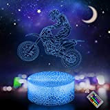 Luci Notturne Giocattolo per Moto 3D, Lampada a LED Con 16 Cambi di Colore e Telecomando, Decorazioni per Feste di ...