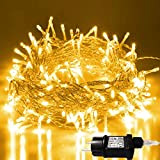 Luci per albero di natale, 100 LEDs 13m Catene luminose Decorazioni natalizie End to End Spina 8 modalità esterno interno ...