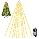 luci per albero di natale da interno ed esterno, Luci twinkly albero di Natale 280 LEDs, 2.8m *10 radici Catena ...