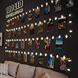 Luci Per Foto,Litogo 10M 100LED Lucine Led Decorative Per Camere Filo Per Foto Con Mollette Luci Led Foto Clip Filo ...