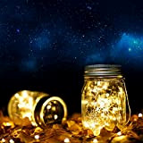 Luci Solari in Barattoli di Vetro Mason Jar con Coperchio per la decorazione del Patio, Giardino, Cerimonia, Festa, Vacanza