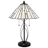 LumiLamp 5LL-5185 - Lampada da Tavolo Tiffany, Stile Art Deco, Ø 40 x 60 cm, E27, Max. 2 x 60 ...