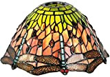 Lumilamp 5LL-8827 - Paralume in vetro Tiffany, stile libellula, Ø 25 x 15 cm, E27, altezza 6 cm, vetro colorato ...