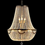 LumiLamp 5LL-CR51 lampadario/lampadario/lampadario/lampadario/lampadario in Cristallo in Vetro Vintage Anticato Color 85 – 200 * Ø60 cm 12 X E14 Max ...