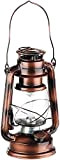 Lunartec Lanterna di uragano: Torcia a LED con design a lampada a olio, Imitazione della fiamma, color bronzo (Sfarfallio GUIDATO)