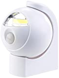 Lunartec Luce del sensore: Lampada LED COB ultraluminosa con funzionamento a batteria, Sensore PIR, 120 lumen (luce Con batteria)