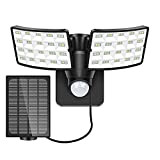 LUOWAN Lampade Solari per Esterni, 5500K Faretto LED da Esterno Solare con Sensore di Movimento, 80 LEDs Faretti Solari a ...