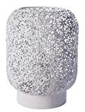 LUSSIOL Lampada da Comodino Zephir Lampada Decorativa Metallo 40W Bianco ø 15x20cm