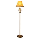 lux.pro] Lampada da Terra Ottone 160x35cm [Beige-Marrone] Lampada Stile Retro Salotto