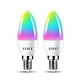 LVWIT Lampadina LED Smart Wifi Con Attacco E14, 5W Equivalenti a 40W, 470Lm, Compatibile con Alexa, Echo and Google Assistant, ...