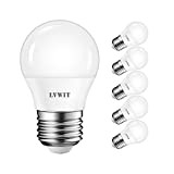 LVWIT Lampadine LED E27 G45 ,4.5W Equivalenti a 40W, Luce Bianca Calda 2700k, 470Lm, Mini Globo,Non dimmerabile,Conefezione a 6 Pezzi