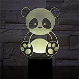 LWYFADS Lampada Decorazione,Lampada da Notte Panda Design Carino Lampada da Notte a LED in Acrilico Multi Colori Cambia Dolce Regalo ...