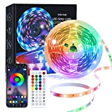 Lxyoug Strisce Led 5 Metri, Bluetooth RGB Smart Strisce LED 5M con 44 Tasti Telecomando, App Controllato, Cambia Colore con ...