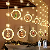Lypumso Luci di Natale a LED, 3+2.7m Tenda Catena USB Impermeabile Luce Fatata, 5 Tipi Bambole Natale Che Possono Essere ...