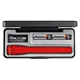 Mag-Lite SP22037F - Torcia mini, multimode, LED ad alta prestazione, 17 cm, 2 batterie AA e custodia incluse, colore: Rosso