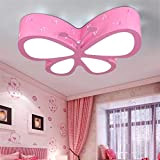 Malovecf - Lampada da soffitto per la cameretta dei bambini, luce a LED, lampadario a forma di farfalla, illuminazione degli ...