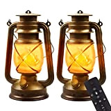 Martiount LED Lanterne a Fiamma da Esterno, 2 Pezzi Lanterna da Giardino Vintage con Telecomando Quattro Modalità Luci, Lanterna da ...