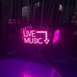 MAXSMLZT Insegna al Neon di Musica dal Vivo Barra della Musica Segno di Luce al Neon Festa in Musica LED ...
