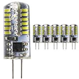 Mengjay-5x Lampadina LED G4 4 W, 48 SMD3014, 250LM, illuminazione a 360 gradi CA 220V, bianco freddo 6000k, non dimmerabile