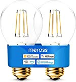 Meross 2PCS Smart Lampadine Alexa LED con dimmerabile bianco caldo Vintage Edison E27, Lampadine Wifi 9W(equivalente a 60W )Compatibile con ...