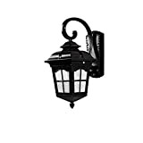 MIAOLEIE Outdoor Lighting Massive Wall Light - Lanterna Ambienti Esterni Design VintageIP44 Outdoor Waterproof Black Square 260mm * 430mm (Lampadina ...