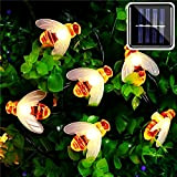 MIFIRE Luci Solari Esterno da giardino, 16Ft 50 LED Solari Honeybee Catena Luminosa IP68 Impermeabile Lucine Stringa Per Giardino, Patio, ...