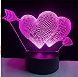 ML 3D Lampada da Scrivania Win-Y LED 7 del tocco del colore della lampada della camera da letto della casa ...