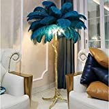 Modern Reading Lamp Bedroom Standing Lamp, Interior Ostrich Feather Floor Lamp, Nordic Decoration Dimmable LED Resin Tall Corner Lighting, for ...