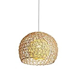 Modern Simplicity Bamboo Chandelier DIY Handmade Wicker Rattan Ceiling Pendant Lamp E27 Lighting Fixture Hand Weave Hanging Light for Bar ...