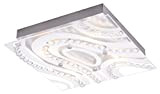 Moderna Lampada per bagno LED con lastra di Vetro Trasparente/Satinato e filari di cristallo:FBM