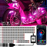 MONDEVIEW 12 in 1 Kit Striscia Luminosa per Moto LED RGB Striscia Impermeabile IP68 20 programmi 10 milioni di colori ...