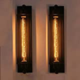 Motent Vintage - 2 lampade da parete in metallo industriale, stile retrò, altezza 17,72 cm, decorazione per interni