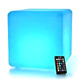 Mr.Go - Sgabello luminoso a LED, 30 cm, con telecomando, cangiante, 16 colori e 8 luminosità, dimmerabile, impermeabile, per la ...
