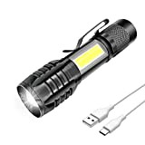 Mulin Torcia LED Ricaricabile, Potente Professionale, 3 modalità zoomabile, COB piccola Torcia Tascabile a LED con Magnete, IP5 Impermeabile Per ...