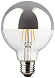 Müller-Licht 400216 a + +, lampadina a LED Mini Globe sostituisce 60 W, vetro retrò, 8 W, E27, Argento, 9,5 x 9,5 x 13,5 cm