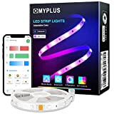MYPLUS - Striscia LED RGB da 5 m, con Bluetooth, cambio colore e sincronizzazione musicale, controllabile tramite app, per casa, ...