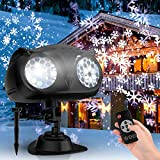 NACATIN - Proiettore di fiocchi di neve a LED, impermeabile, IP65, con telecomando, per attività all'aperto, interni, feste, Natale, Halloween, ...