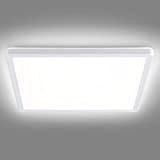 Navaris Plafoniera LED da Soffitto Quadrata - Lampadario Moderno Quadrato 29,3cm - Retro-Illuminazione - Decorazione Illuminazione - Bianco Neutro