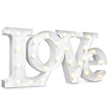 Navaris Scritta luminosa LOVE - Lampada decorazione luci LED con luce calda - Insegna vintage retro con lettere in metallo ...