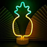 Neon segni della luce LED segni al neon ananas lampade Decor batteria/USB alimentato Night Lights con piedistallo luce per Natale, ...