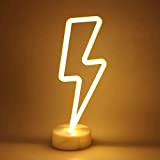 Neon segni della luce LED segni al neon fulmine lampade Decor batteria/USB alimentato Night Lights con piedistallo luce per Natale, ...